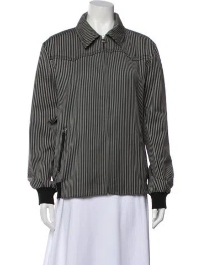Pre-owned Lanvin Wool Striped Jacket In Gray