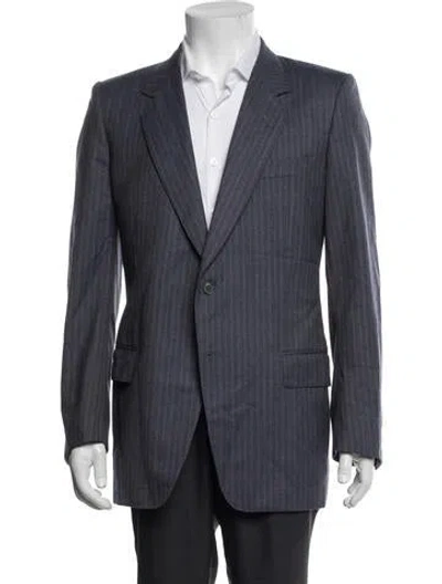 Pre-owned Lanvin Wool Striped Two-piece Blazer In Blue