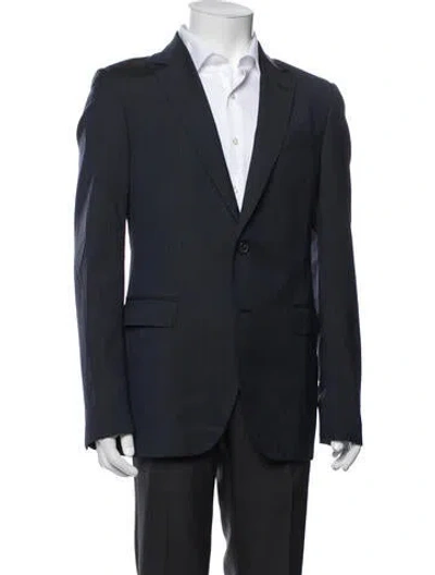 Pre-owned Lanvin Wool Striped Two-piece Blazer In Blue