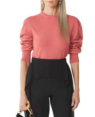Lanvin Wool Sweater With Grosgrain Detail In Pink