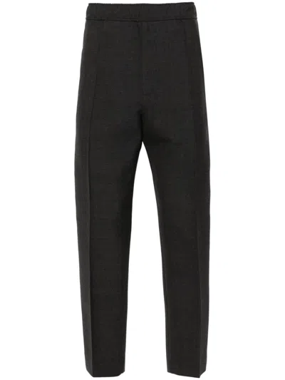 Lanvin Wool Tapered Trousers In Black