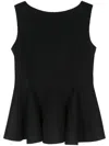 Lanvin Flared Sleeveless Peplum Top In Black