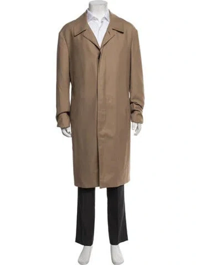 Pre-owned Lanvin Wool Trench Coat In Neutrals