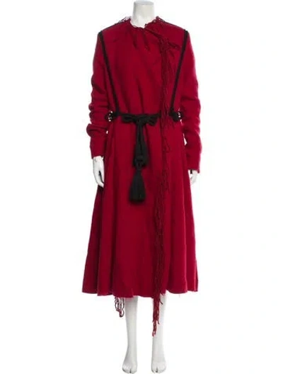 Pre-owned Lanvin Wool Trench Coat In Red