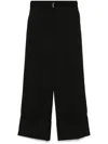 Lanvin Wide Leg Trousers With Cuffed Hem In Black
