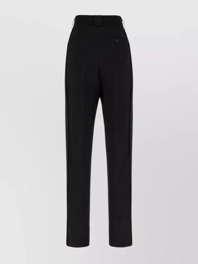 Lanvin Wool Trousers With Back Pocket And Belt Loops In Black