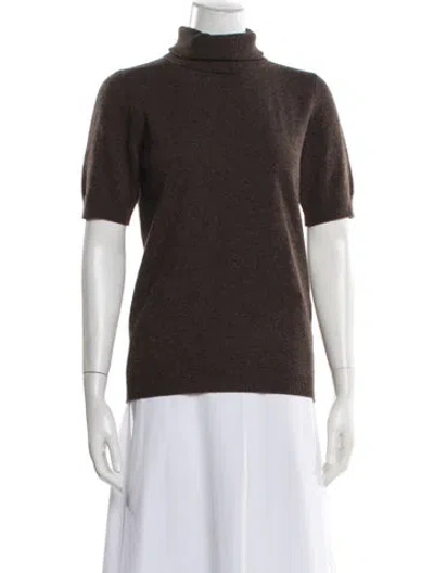 Pre-owned Lanvin Wool Turtleneck Sweater In Brown
