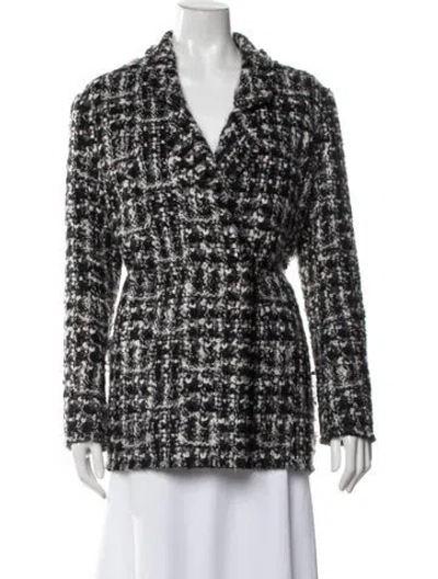 Pre-owned Lanvin Wool Tweed Pattern Jacket In Black/grey