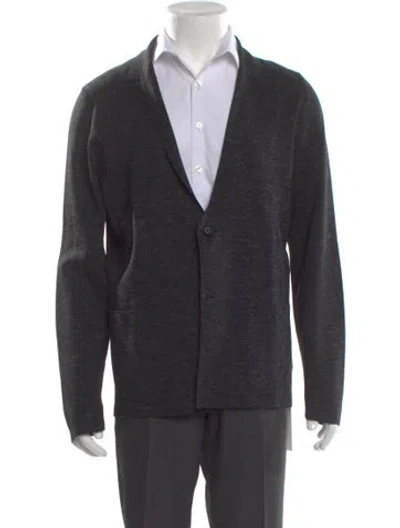 Pre-owned Lanvin Wool V-neck Cardigan In Purple