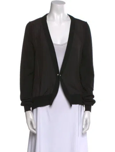 Pre-owned Lanvin Wool V-neck Sweater In Black