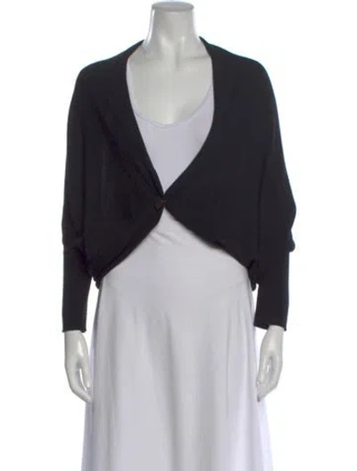 Pre-owned Lanvin Wool V-neck Sweater In Black