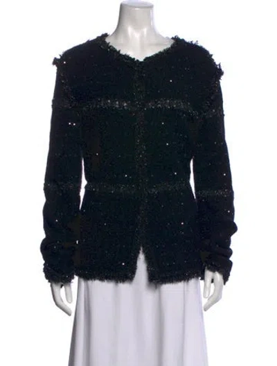 Pre-owned Lanvin Wool V-neck Sweater In Black