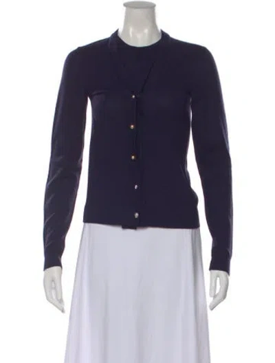 Pre-owned Lanvin Wool V-neck Sweater In Blue