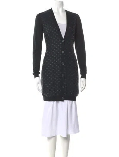 Pre-owned Lanvin Wool V-neck Sweater In Gray