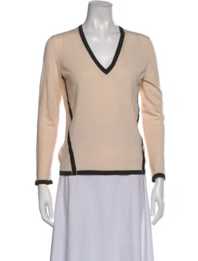 Pre-owned Lanvin Wool V-neck Sweater In Neutral