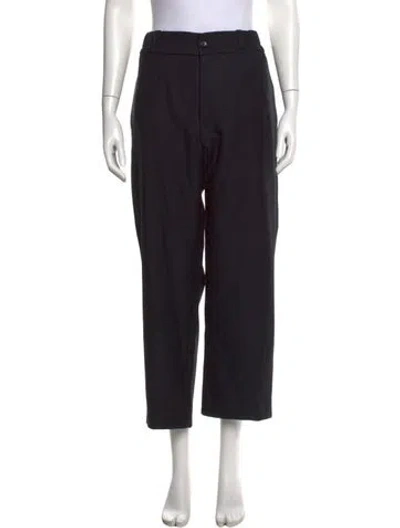 Pre-owned Lanvin Wool Wide Leg Pants In Black
