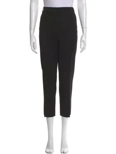 Pre-owned Lanvin Wool Wide Leg Pants In Black