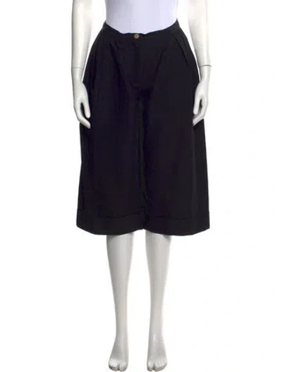 Pre-owned Lanvin Wool Wide Leg Pants In Black