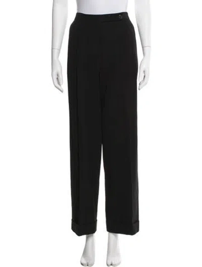 Pre-owned Lanvin Wool Wide Leg Pants In Blue