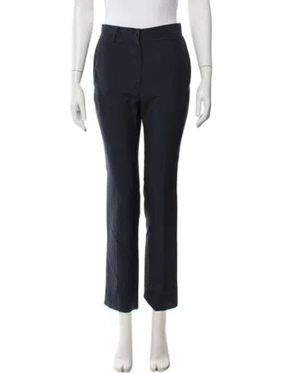 Pre-owned Lanvin Wool Wide Leg Pants In Blue