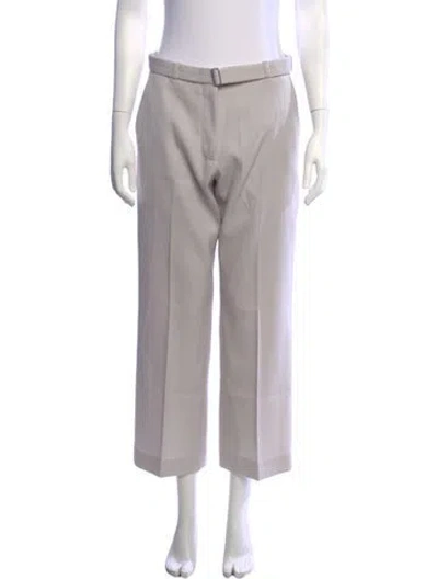 Pre-owned Lanvin Wool Wide Leg Pants In Grey