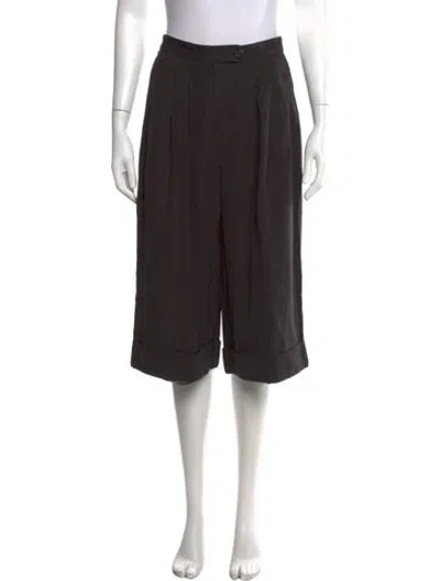 Pre-owned Lanvin Wool Wide Leg Pants In Grey