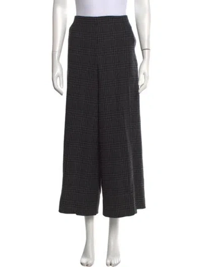 Pre-owned Lanvin Wool Wide Leg Pants In Grey
