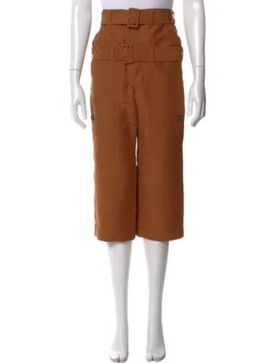 Pre-owned Lanvin Wool Wide Leg Pants In Orange