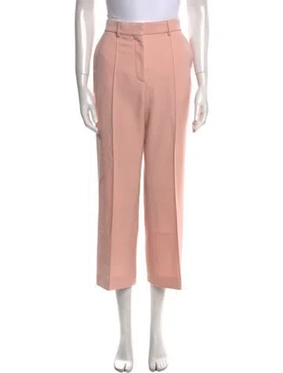 Pre-owned Lanvin Wool Wide Leg Pants In Pink