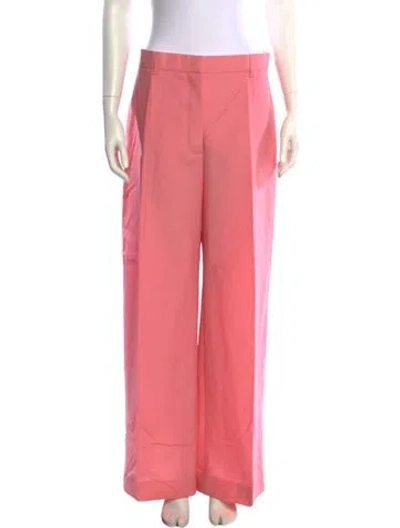 Pre-owned Lanvin Wool Wide Leg Pants In Pink