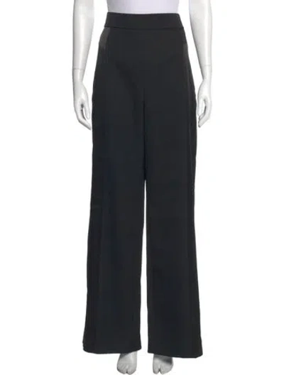 Pre-owned Lanvin Wool Wide Leg Pants W/ Tags In Black