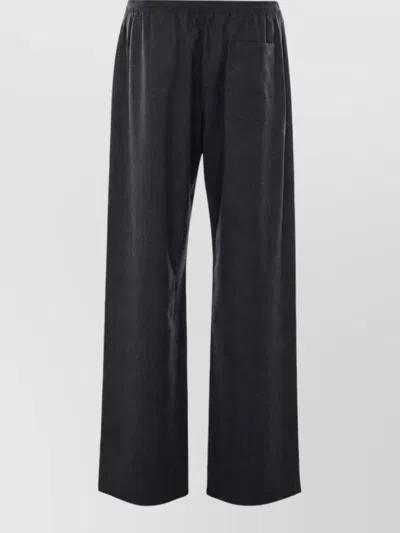 Lanvin Wool Wide-leg Trousers In Blue