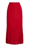 Lanvin Woven Maxi Skirt In Red