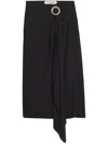 Lanvin Wrap-design Midi Skirt In Black