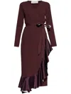 Lanvin Wraparound Midi Dress In 红色