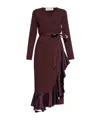 Lanvin Wraparound Midi Dress In Red