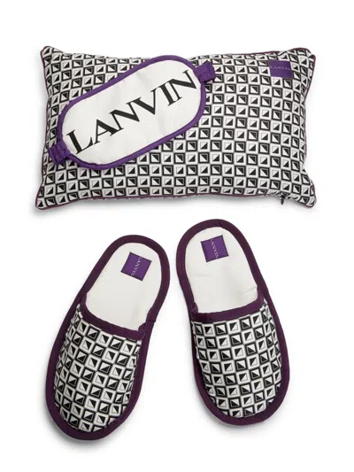 Lanvin X Future 3-piece Silk Sleep Mask, Pillow & Slippers Set In Purple