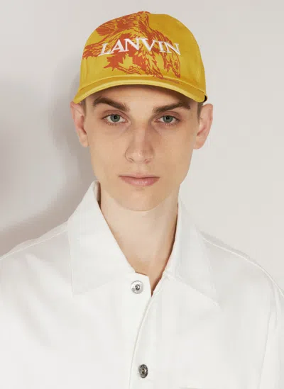 Lanvin X Future Drop 3 Logo Embroidery Baseball Cap In Yellow