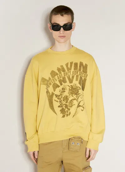 Lanvin X Future Drop 3 Logo Print Sweatshirt In Yellow