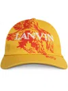 Lanvin X Future Eagle-print Cotton Cap In Yellow
