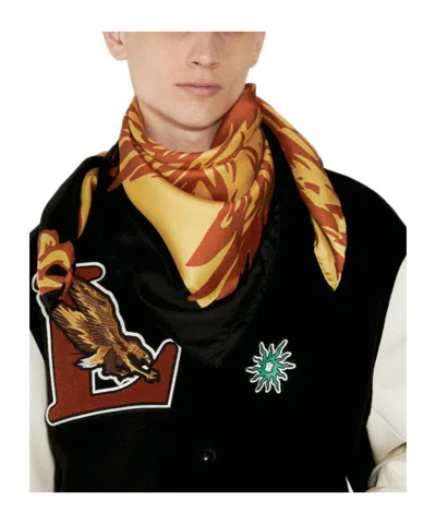 Lanvin X Future Eagle-print Scarf In Black