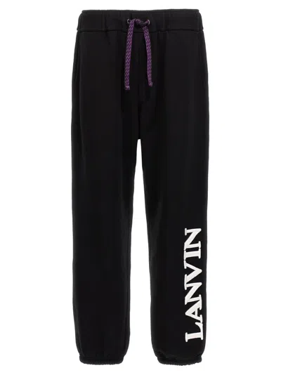 Lanvin X Future Logo Embroidered Drawstring Pants In Black