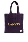 LANVIN LANVIN X FUTURE LOGO EMBROIDERED INTERWOVEN TOTE BAG