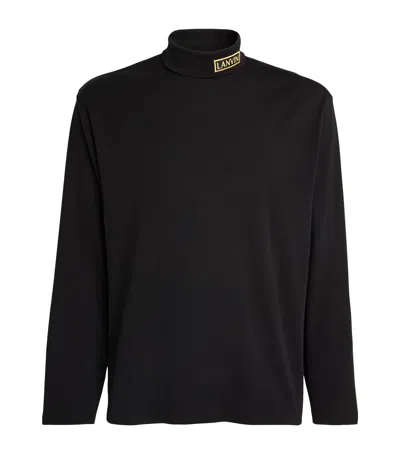 Lanvin X Future Logo-embroidered Rollneck Top In Black