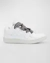 Lanvin X Future Men's Curb Leather Low-top Sneakers In 0010 - Whiteblack