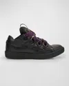LANVIN X FUTURE MEN'S CURB LEATHER LOW-TOP SNEAKERS