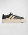 Lanvin X Future Men's  Cash Leather Low-top Sneakers In 1405 - Dark Greybei