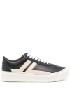 Lanvin Black Future Edition Cash Sneakers In 1405 Dark Grey/beige