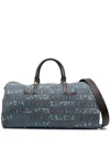 Lanvin Monogram-pattern Denim Holdall In 蓝色