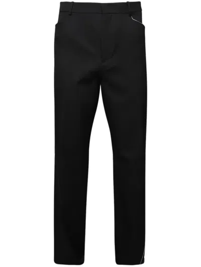 Lanvin Panelled Wool Trousers In Black